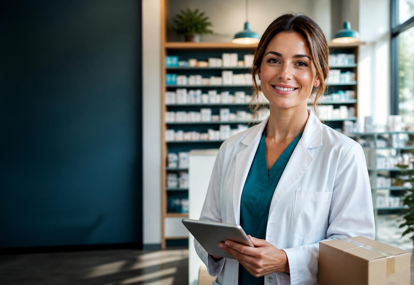 Pharmacist ready to help with an online treatment request